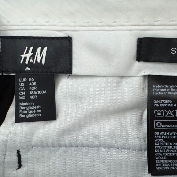 H&M Mens Black Slim Fit Dress Pants Size 40R - Picture 4 of 4